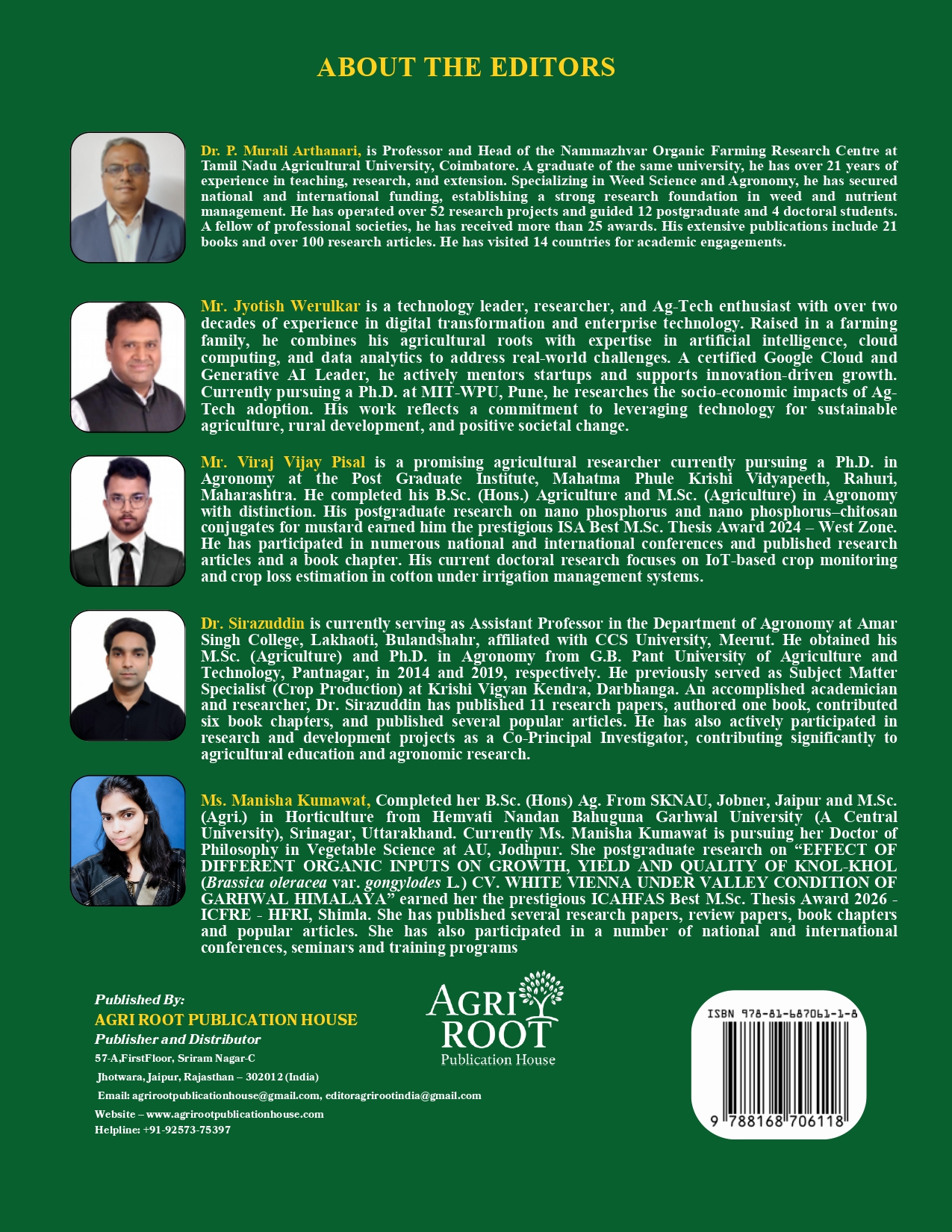 Back: Modern Horizons in Agricultural Research  Emerging Technologies, Innovations and Sustainable Approaches
